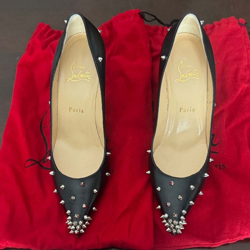 Christian Louboutin Black Studded Women's Shoes. Degraspike 70